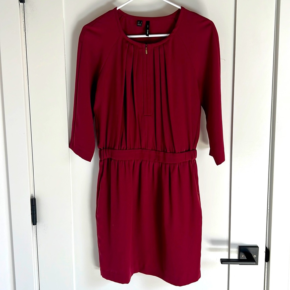 Mango: Suit Collection: Shift Dress Burgundy in US 4 or EUR S